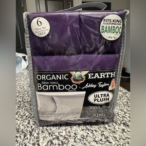 Ashley Taylor Organic Earth Purple Sheet Set-NEW